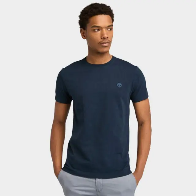 Timberland - Ανδρικό T-shirt με Λογότυπο Oyster River Logo Tee TB0A2BR3-Z02 Μπλε Ναυτικό - S