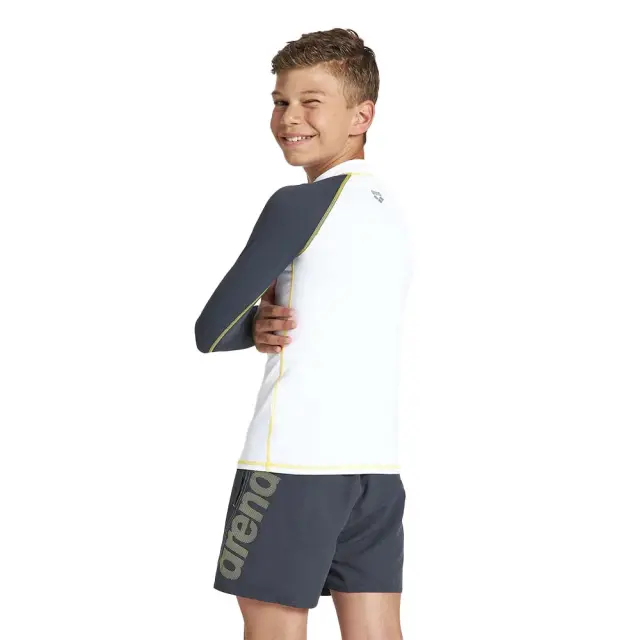 Arena Boy's Rash Vest Longsleeve UV Sun Protection Tee Άσπρο - Γκρι 003146-155 (Arena) 2