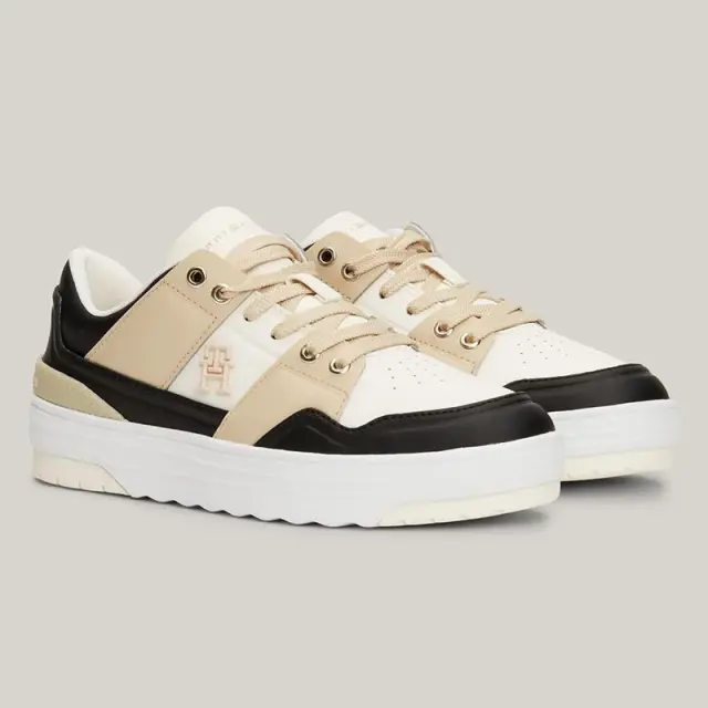 Tommy Hilfiger - Δερμάτινα Γυναικεία Sneakers Th Monogram Basket Sneaker Lo FW0FW07756-AES Μπεζ - 41 2