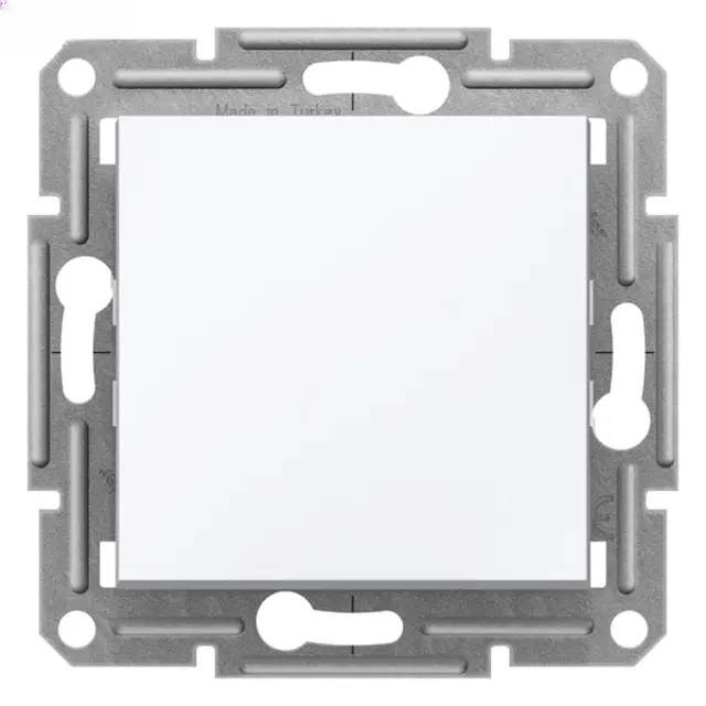 Asfora - 1pole 2way switch -10AX screwless, white wo frame