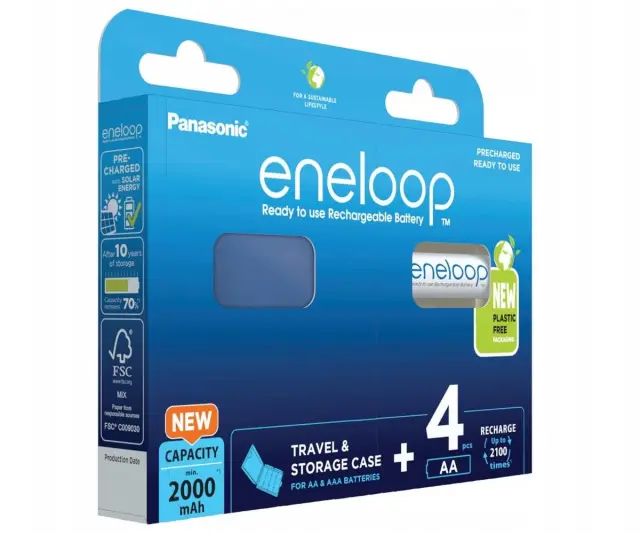 Panasonic Eneloop & Storage Case Επαναφορτιζόμενες Μπαταρίες AA Ni-MH 2000mAh 1.2V 4τμχ (39067927) (PAN39067927) PANASONIC BATTERY