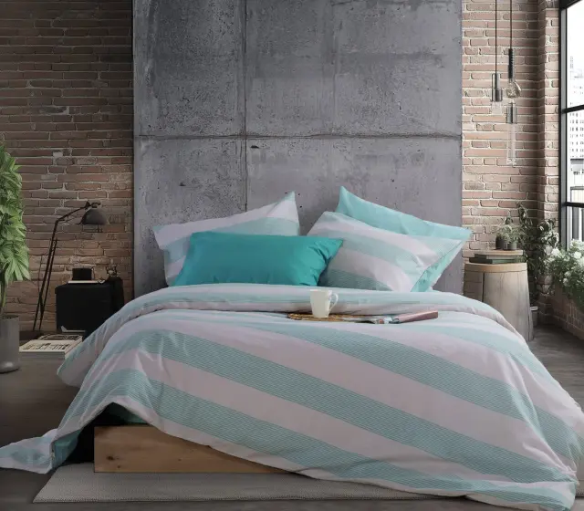 ΣΕΤ ΣΕΝΤΟΝΙΑ ΒΑΜΒΑΚΕΡΑ ΔΙΠΛΑ CASUAL STRIPE 200Χ270 NEF-NEF HOMEWARE PETROL