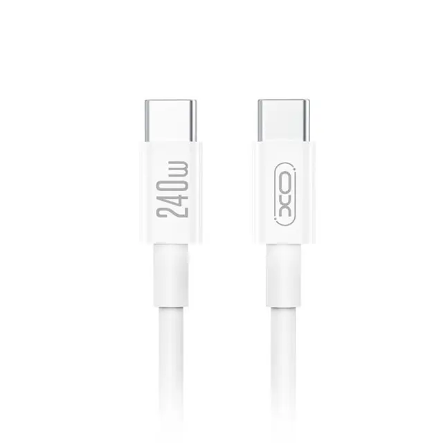 Καλώδιο USB High-Speed Type-C αρσ. - Type-C αρσ. 240W, 1m, σε λευκό χρώμα