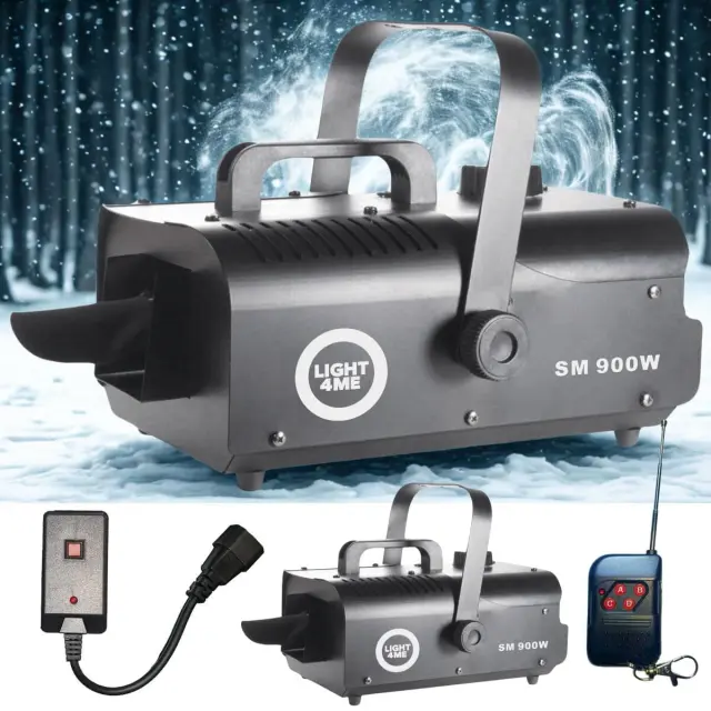 LIGHT4ME SM 900W snow machine generator black wireless remote wired controller 2