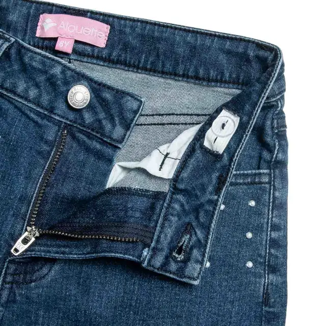 Παντελόνι τζιν wide leg με πέρλες 3