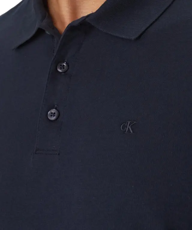 Calvin Klein - Ανδρική Μπλούζα Κοντομάνικη Polo Classic Monogram Regular Fit LV04RD255G-CEF Μπλε 3