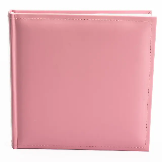 Άλμπουμ δερματίνης βιβλιοδετημένο 24x24cm Ροζ , 60 σελίδες λευκές με ριζοχαρτο (12032)