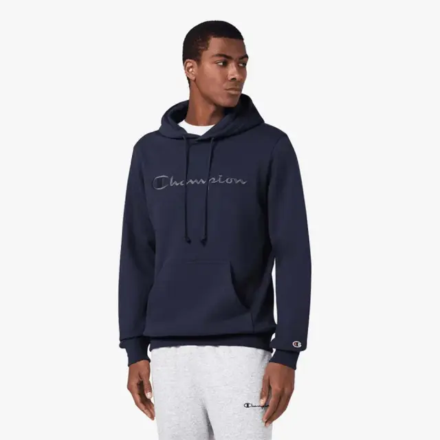 Champion Men's Fleece With Big Embroidered Logo Icons Hoodie Μπλε Σκούρο 220271-BS501 (Champion)