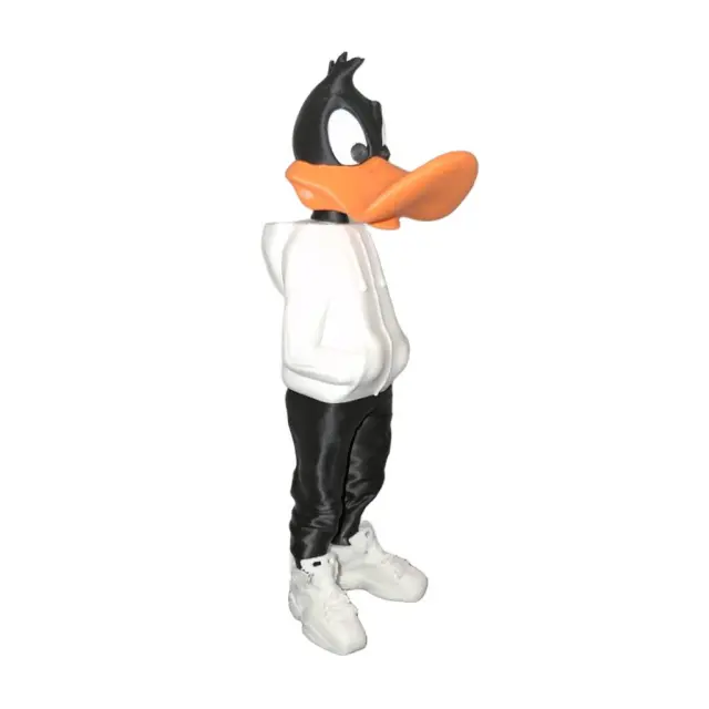 3D Printed Daffy Duck White 14cm - Handmade Urban Style