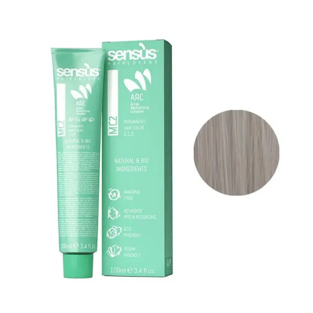 Sensus MC2 Permanent Hair Color 11.2 Ultra Platinum Beige Blonde 100ml - (μόνιμη βαφή χωρίς αμμωνία κατάξανθο πλατινέ μπεζ)