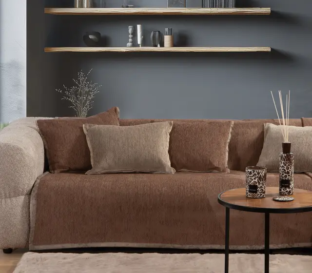 Nef-Nef Homeware Ριχτάρι Τετραθέσιου Καναπέ New Tanger 180x350 Brown/Ecru
