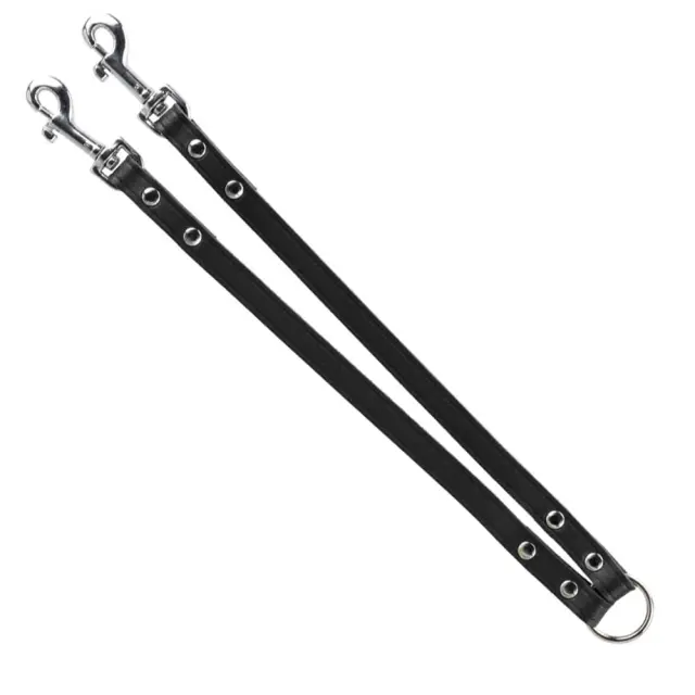 Trixie Διπλός Σύνδεσμος Δερμάτινος Μαύρος Small/Medium 30cm/13mm