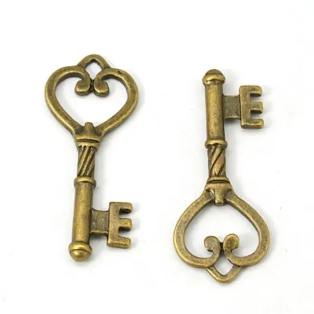 Μεταλλικό Γούρι - Κλειδί - 46.5x18mm - Antique Bronze - 10τεμ