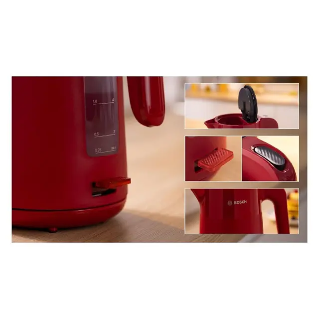 Bosch Βραστήρας 1.7lt 2400W Κόκκινος TWK2M164 2