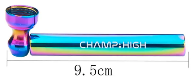 Champ Πιπάκι Γυάλινο 9,5 cm με Δώρο Τριφτη Καπνού Grinder 30mm 3