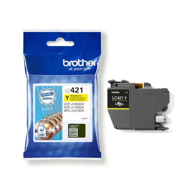 Brother LC421 Γνήσιο Μελάνι Εκτυπωτή InkJet Κίτρινο (LC-421Y)