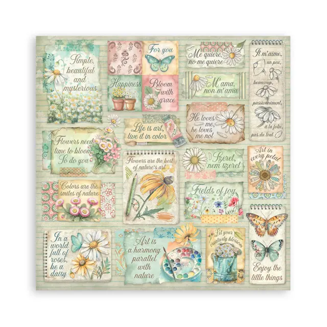 Χαρτιά scrapbooking 10τεμ, 30.5×30.5cm Stamperia, Daisy Art 2