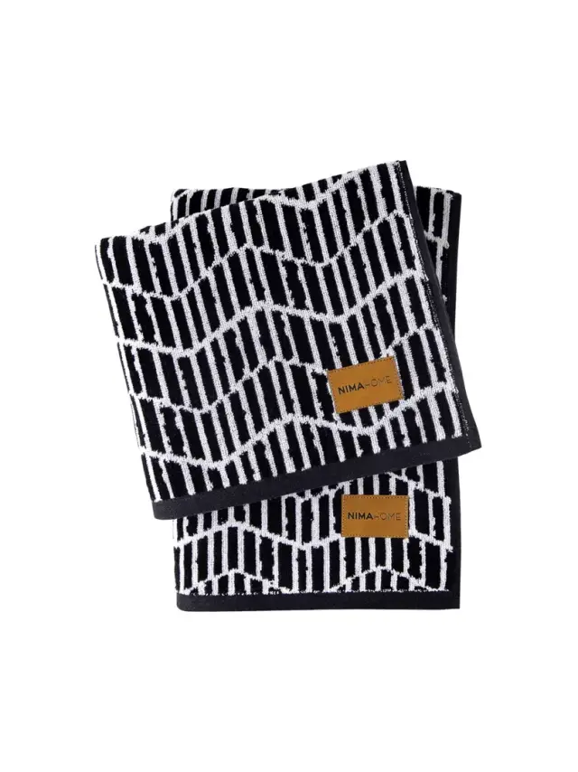 Πετσέτα Προσώπου 50x90 480gsm Nima Lavy Black-White 100% βαμβακερό