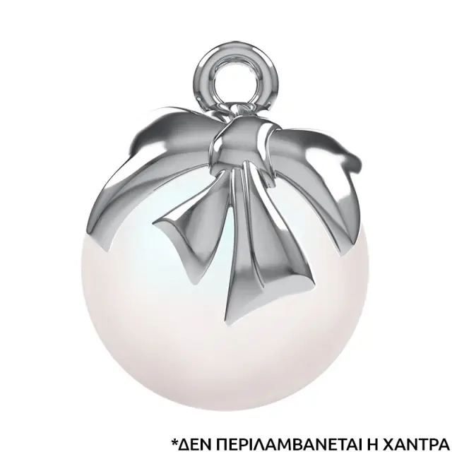 Swarovski Κρεμασταράκι Φιόγκος για Στρογγυλές Χάντρες & Πέρλες 10mm - Επιροδιωμένο - 1τεμ