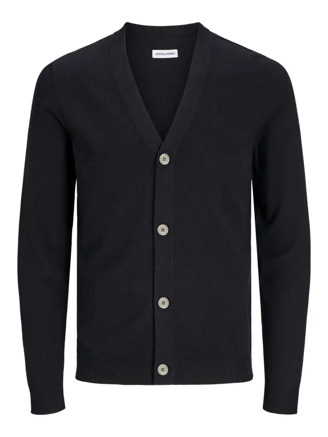 JJEEMIL KNIT BUTTON CARDIGAN NOOS Black