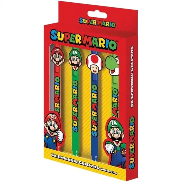 Σετ 4 τμχ Στυλό που σβήνει SUPER MARIO - 4 Head Topper Erasable Gel Pens SR2510626