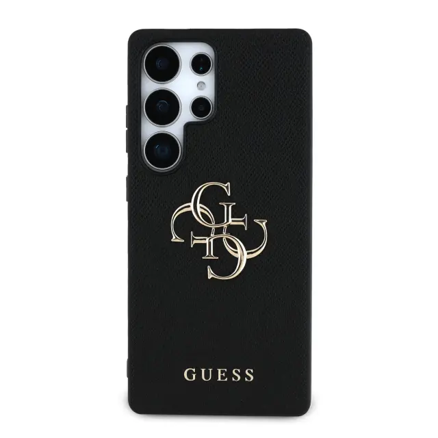 Guess PU Grained 4G Metal Logo Case for Samsung Galaxy S25 Ultra Black 3