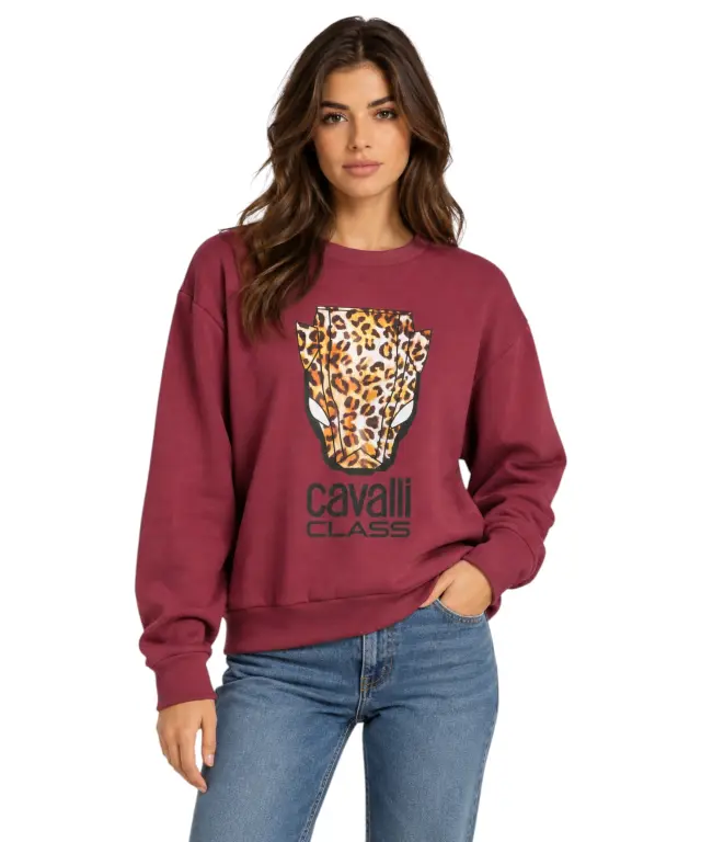 Cavalli Class - Γυναικεία Φούτερ Μπλούζα QXT67YCF062-03500 Μπορντό 2