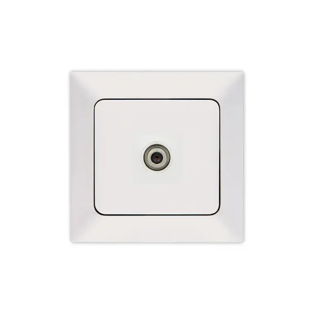 Πρίζα Tv F Connector Λευκή 8.2x8.2x3.6cm