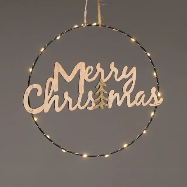 AcaLight Offer ΚΡΕΜΑΣΤΗ ΕΠΙΓΡΑΦΗ MERRY CHRISTMAS 20 MINI LED ΘΕΡΜΟ ΜΠΑΤΑΡΙΕΣ 2xCR2032 (ΣΥΜΠΕΡ) ΜΕ ΚΑΛΩΔΙΟ 300mm IP20 260mm