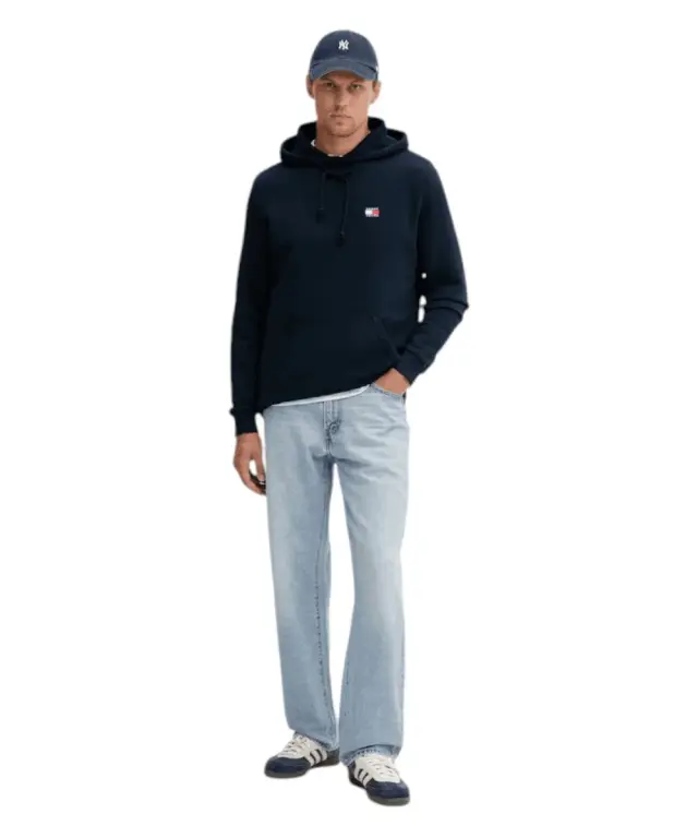Tommy Hilfiger - Ανδρικό Φούτερ με Κουκούλα και Τσέπες Badge Regular Fit DM0DM20258-C1G Μπλε Σκούρο - S 2
