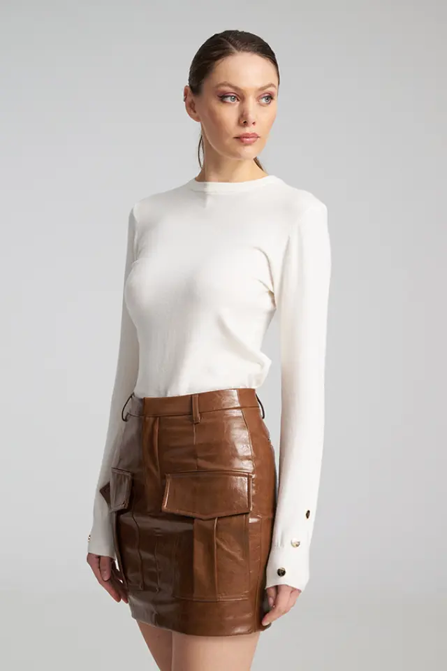 Δερμάτινη Mini Φούστα με Τσέπες SAHAR SKIRT - XS 2