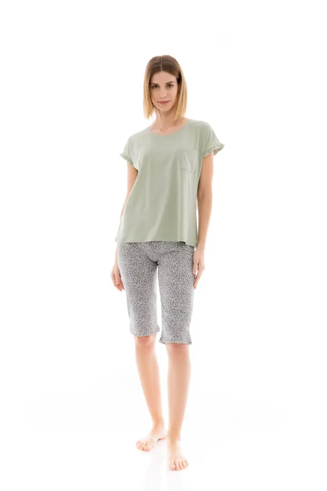S1224 - Type - PYJAMA CAPRI AQUA FLOWER - M 3