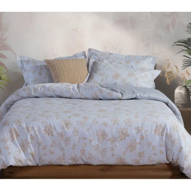 ΣΕΤ ΠΑΠΛΩΜΑΤΟΘΗΚΗ ΥΠΕΡΔΙΠΛΗ FOXY 240X230 NEF-NEF HOMEWARE, 100% BAMBAKI - SILVER/BLUE (039557)