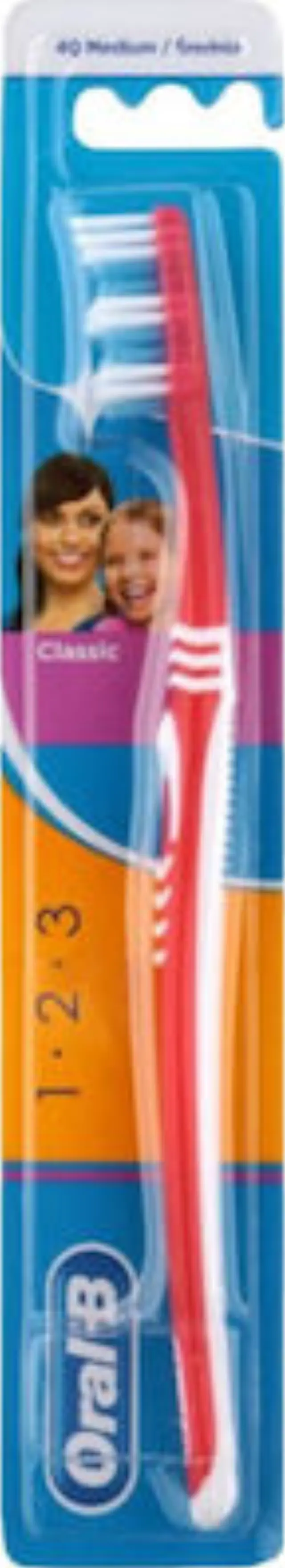Oral-B 1-2-3 Classic Medium Κόκκινο