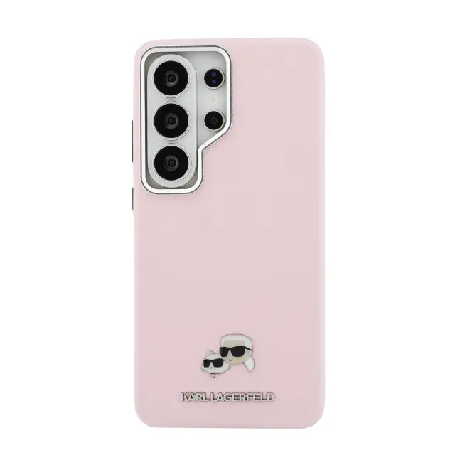 Karl Lagerfeld Grained PU Leather K&CH Heads Magnetic Case for Samsung Galaxy S26 Ultra Pink 3