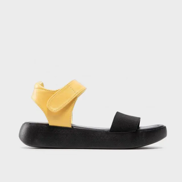 Flatform Σανδάλια Betsy 917002/01-02 Μαύρο-Κίτρινο - 36