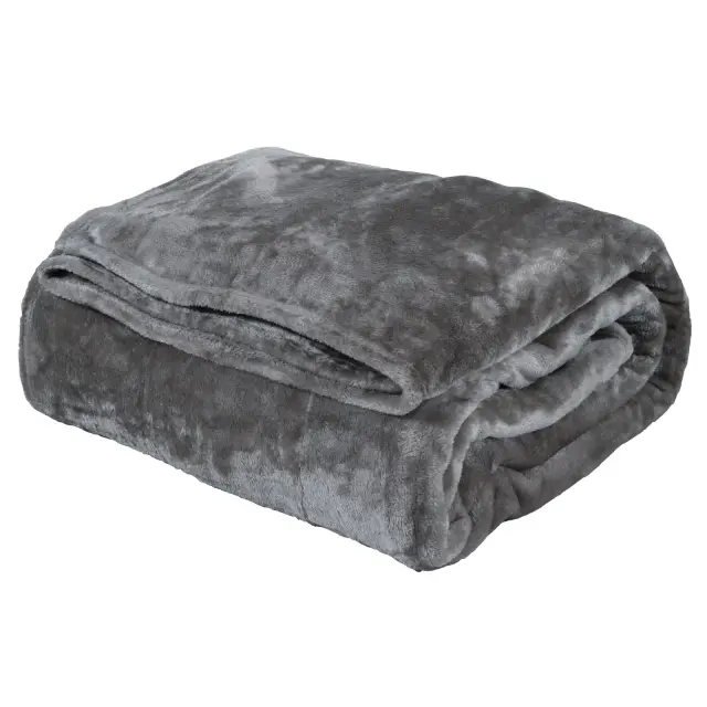 Κουβέρτα 220x240 Υπέρδιπλη Velour 350gsm Das Home 1343 Γραφίτης 100% Πολυέστερ 2