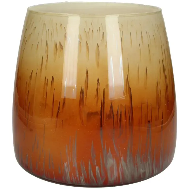 Κηροπήγιο Πορτοκαλί Γυαλί 23x23x23cm