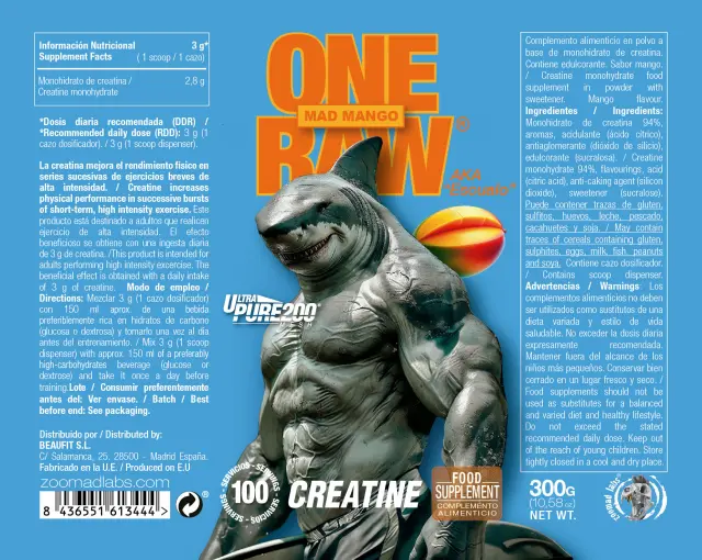 Zoomad Labs One Raw® Creatine Mad Mango, 300 g 2