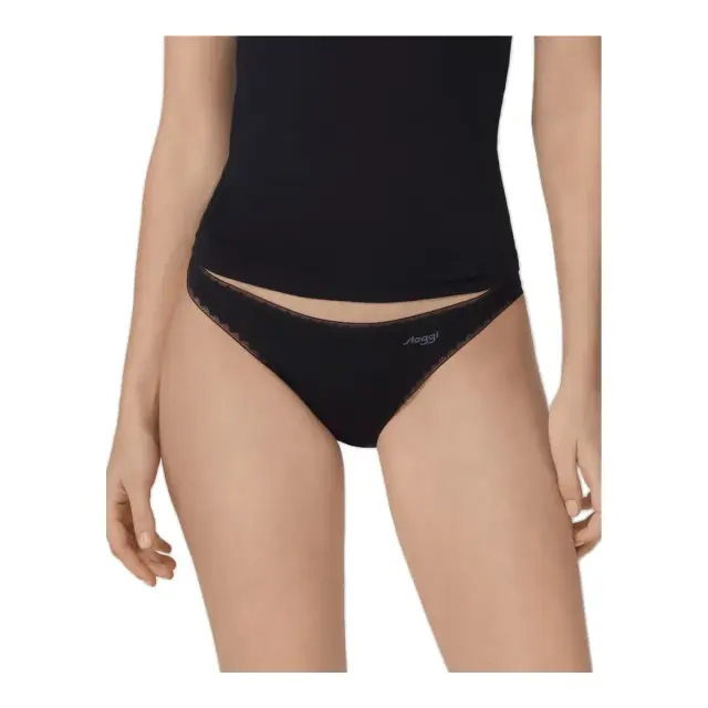 Sloggi Γυναικείο Slip Go H Mini Organic - Διπλό Πακέτο, Χρώμα Μαύρο 2