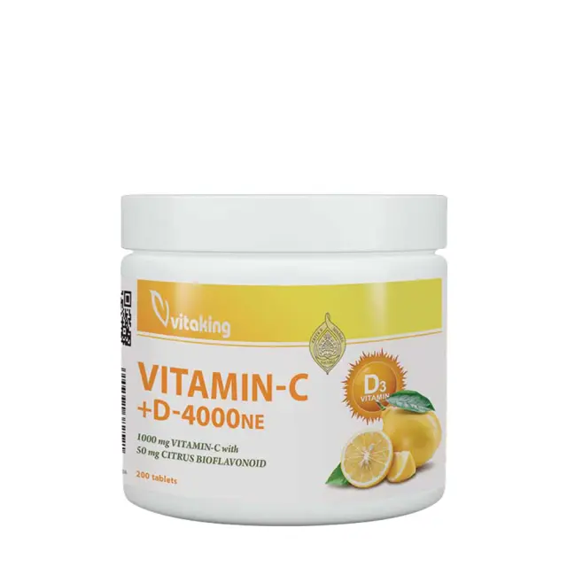 Vitaking Vitamin C-1000 + D-4000 200 Tablets