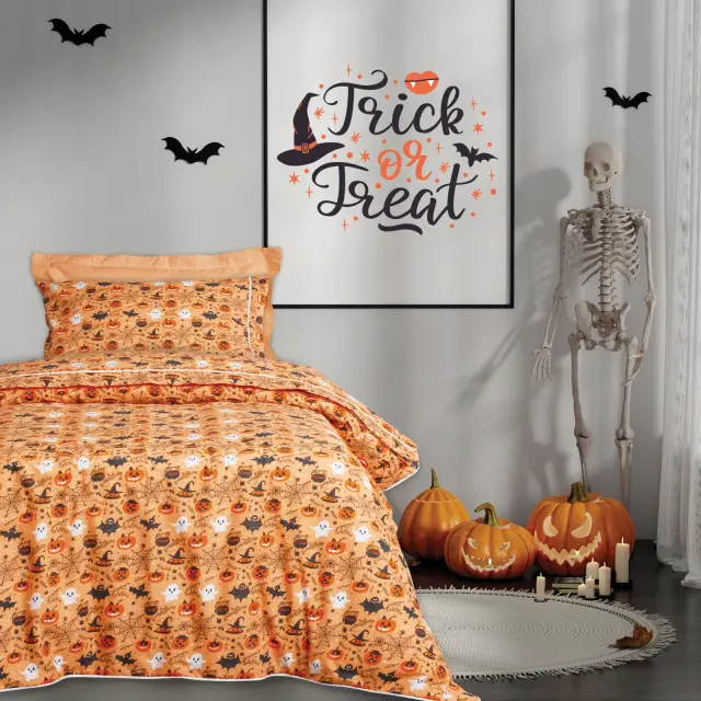 Σετ Παπλωματοθήκη 160x240 Μονή Kid Das Home 4969 Orange 70% Βαμβάκι-30% Πολυέστερ