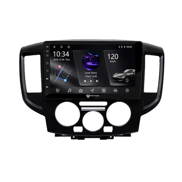 VenCore Οθόνη Multimedia Android 15 9" PX5S Octa-Core 2GB/32GB IPS με Πρόσοψη, CarPlay, Android Auto και Υποστήριξη Κάμερας 360° για Nissan NV200 2009-2019 – Μαύρη (3236-10005-0391B) 2