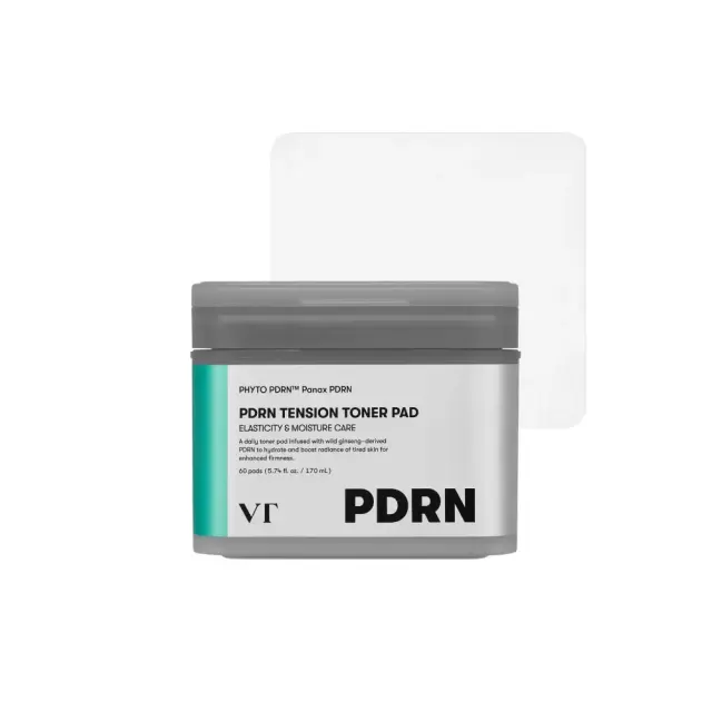 VT Cosmetics PDRN Tension Toner Pad Εμποτισμένα Επιθέματα Προσώπου για Ενυδάτωση, 60Pads