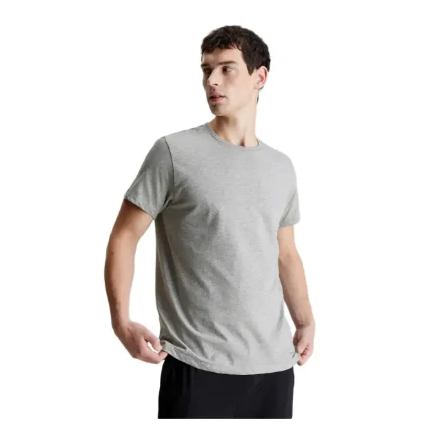 Calvin Klein Ανδρική Φανέλα Κοντό Μανίκι Cotton Classics - Τριπλό Πακέτο, Χρώμα Μαύρο-Λευκό-Γκρι - M 3