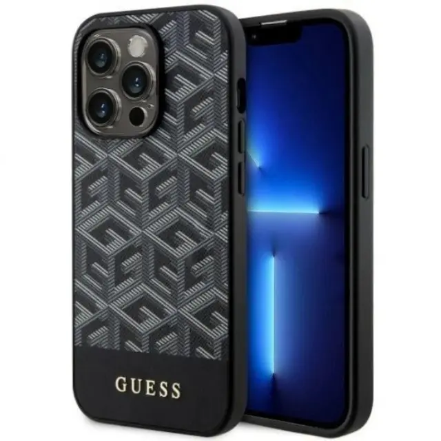 Guess iPhone 14 Pro - Black/Black hardcase GCube Stripes MagSafe