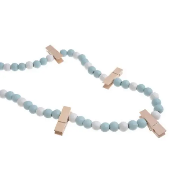 Γιρλάντα με χάντρες και μανταλάκια 130cm, blue 2