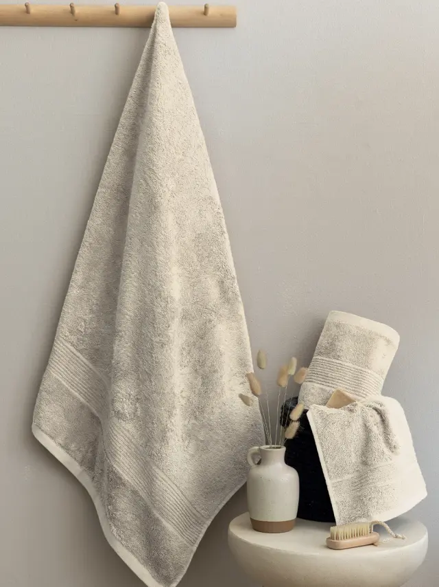 Πετσέτα Χεριών Towels Collection VINS Πετσέτες Μπάνιου 80x160 ECRU