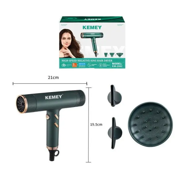 Kemey Km-2062 Επαγγελματικό Πιστολάκι Μαλλιών 1500W - Kemey Km-2062 Professional Hair Dryer 1500W 069211