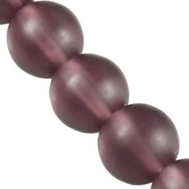 Χάντρα Γυάλινη Frosted - Ø12mm - Amethyst ~66τεμ